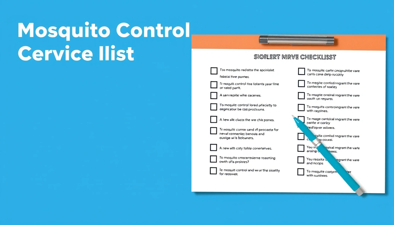 Mosquito Control Service Checklist for First-Time Customers Mosquito Control Service Checklist for First-Time Customers